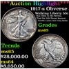 Image 1 : ***Auction Highlight*** 1917-s Obverse Walking Liberty Half Dollar 50c Graded GEM Unc By USCG (fc)
