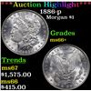 Image 1 : ***Auction Highlight*** 1886-p Morgan Dollar $1 Graded GEM++ Unc By USCG (fc)