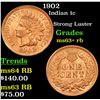 Image 1 : 1902 Indian Cent 1c Grades Select+ Unc RB