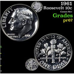 1961 Roosevelt Dime 10c Grades GEM++ Proof