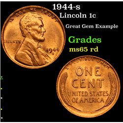 1944-s Lincoln Cent 1c Grades GEM Unc RD