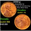 Image 1 : 1930-p Lincoln Cent 1c Grades Choice+ Unc RB