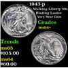 Image 1 : 1943-p Walking Liberty Half Dollar 50c Grades Choice+ Unc
