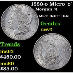 1880-o Micro 'o' Morgan Dollar $1 Grades Select Unc