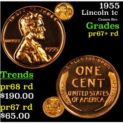 1955 Lincoln Cent 1c Grades Gem++ Proof Red