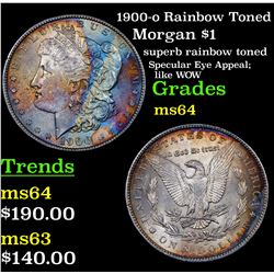 1900-o Rainbow Toned Morgan Dollar $1 Grades Choice Unc