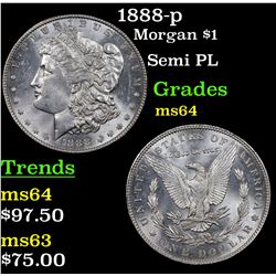 1888-p Morgan Dollar $1 Grades Choice Unc