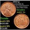 Image 1 : 1912-p Lincoln Cent 1c Grades Choice+ Unc BN