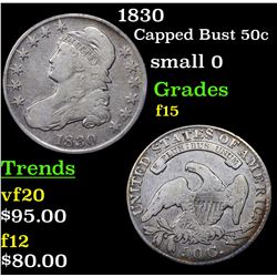 1830 Capped Bust Half Dollar 50c Grades f+