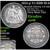 Image 1 : 1851-p V1 EDS Sl-8 Seated Liberty Half Dime 1/2 10c Grades Choice AU/BU Slider