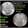 Image 1 : 1885-p Rainbow Toned Morgan Dollar $1 Grades Choice+ Unc