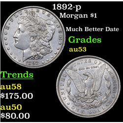 1892-p Morgan Dollar $1 Grades Select AU