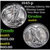 Image 1 : 1945-p Walking Liberty Half Dollar 50c Grades Choice+ Unc