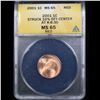 Image 2 : ANACS Mint Error 2001 struck 10% off-center Lincoln Cent 1c Graded ms65 rd By ANACS