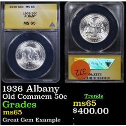 ANACS 1936 Albany Old Commem Half Dollar 50c Graded ms65 By ANACS