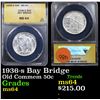 Image 1 : ANACS 1936-s Bay Bridge Old Commem Half Dollar 50c Graded ms64 By ANACS