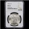 Image 2 : NGC 1923-p Peace Dollar $1 Graded ms63 By NGC