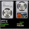 Image 1 : NGC 1922-p Peace Dollar $1 Graded ms63 By NGC