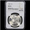 Image 2 : NGC 1922-p Peace Dollar $1 Graded ms63 By NGC