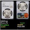 Image 1 : NGC 1925-p Peace Dollar $1 Graded ms63 By NGC
