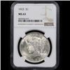 Image 2 : 1923-p Peace Dollar $1 Graded ms63 By NGC