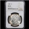 Image 2 : NGC 1888-p  Morgan Dollar $1 Graded ms63 By NGC