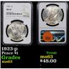 Image 1 : NGC 1923-p Peace Dollar $1 Graded ms63 By NGC