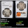 Image 1 : NGC 1883-o Morgan Dollar $1 Graded ms65 By NGC