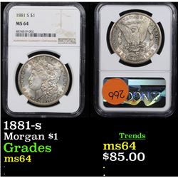 NGC 1881-s Morgan Dollar $1 Graded ms64 By NGC