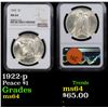 Image 1 : NGC 1922-p Peace Dollar $1 Graded ms64 By NGC