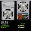 Image 1 : NGC 1924-p Peace Dollar $1 Graded ms64 By NGC