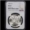Image 2 : NGC 1924-p Peace Dollar $1 Graded ms64 By NGC