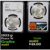 Image 1 : NGC 1923-p Peace Dollar $1 Graded ms63 By NGC