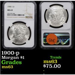 NGC 1900-p Morgan Dollar $1 Graded ms63 By NGC
