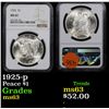 Image 1 : NGC 1925-p Peace Dollar $1 Graded ms63 By NGC
