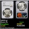 Image 1 : NGC 1922-p Peace Dollar $1 Graded ms65 By NGC