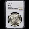 Image 2 : NGC 1922-p Peace Dollar $1 Graded ms65 By NGC