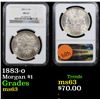 Image 1 : NGC 1883-o Morgan Dollar $1 Graded ms63 By NGC