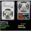 Image 1 : NGC 1923-p Peace Dollar $1 Graded ms64 By NGC