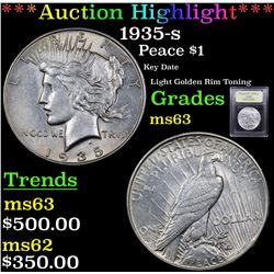 ***Auction Highlight*** 1935-s Peace Dollar $1 Graded Select Unc By USCG (fc)