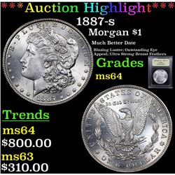 ***Auction Highlight*** 1887-s Morgan Dollar $1 Graded Choice Unc By USCG (fc)