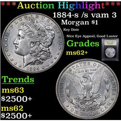 ***Auction Highlight*** 1884-s /s vam 3 Morgan Dollar $1 Graded Select Unc By USCG (fc)