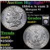 Image 1 : ***Auction Highlight*** 1884-s /s vam 3 Morgan Dollar $1 Graded Select Unc By USCG (fc)
