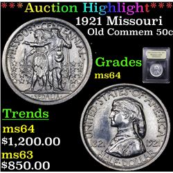 ***Auction Highlight*** 1921 Missouri Old Commem Half Dollar 50c Graded Choice Unc By USCG (fc)