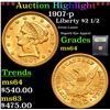 Image 1 : ***Auction Highlight*** 1907-p Gold Liberty Quarter Eagle $2 1/2 Graded Choice Unc By USCG (fc)