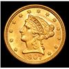 Image 2 : ***Auction Highlight*** 1907-p Gold Liberty Quarter Eagle $2 1/2 Graded Choice Unc By USCG (fc)