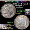 Image 1 : ***Auction Highlight*** 1878-p 7tf vam 84 Morgan Dollar $1 Graded GEM Unc By USCG (fc)