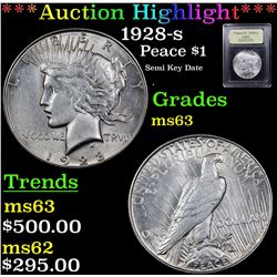 ***Auction Highlight*** 1928-s Peace Dollar $1 Graded Select Unc By USCG (fc)