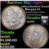 Image 1 : ***Auction Highlight*** 1882-p Rainbow Toned Morgan Dollar $1 Graded GEM Unc By USCG (fc)