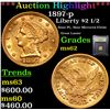 Image 1 : ***Auction Highlight*** 1897-p Gold Liberty Quarter Eagle $2 1/2 Graded Select Unc By USCG (fc)